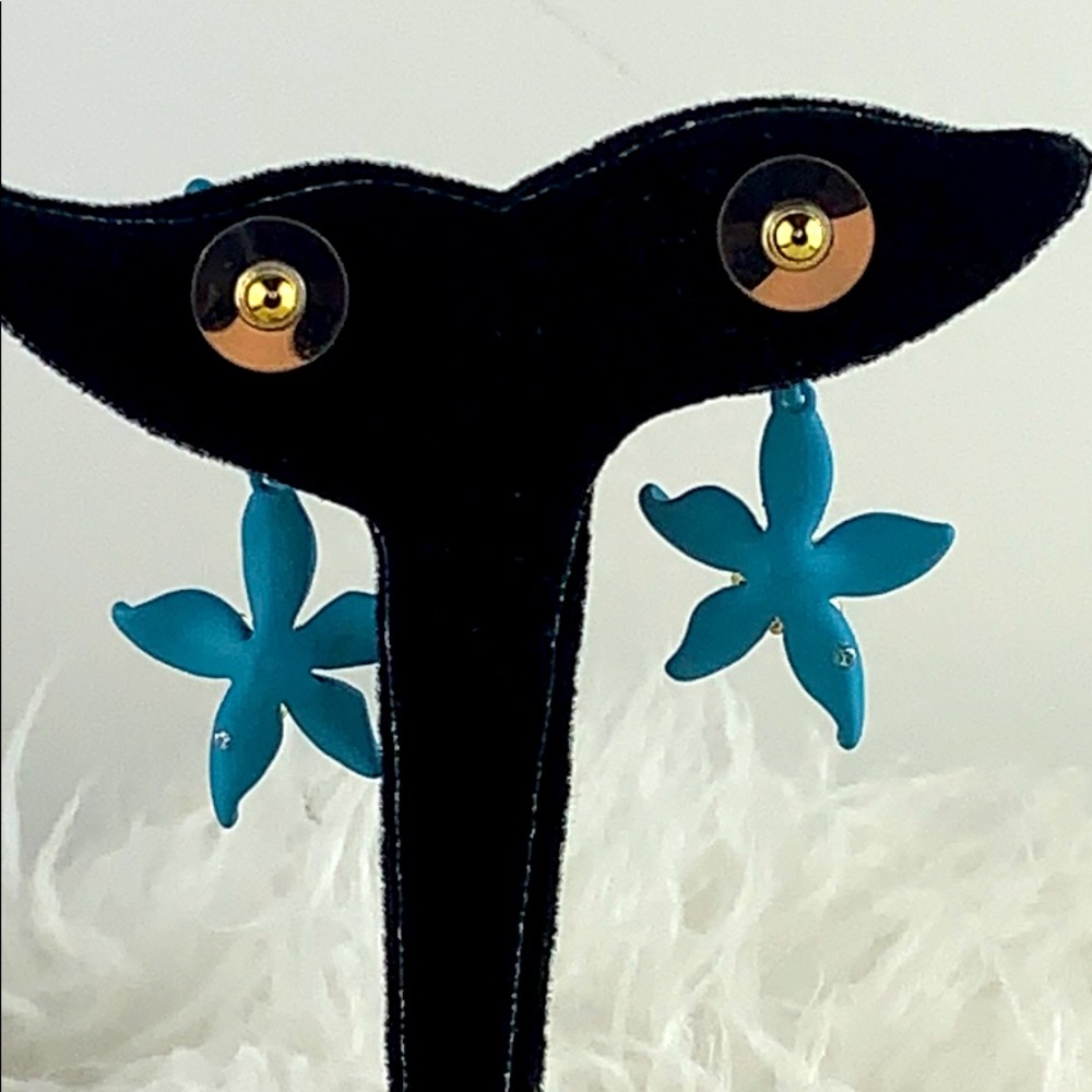 Vince Camuto Blue Floral Drop Earrings - Picture 3 of 5